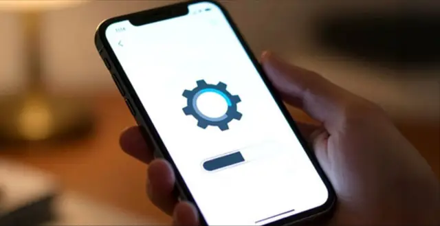 Phone displaying a software update progress screen